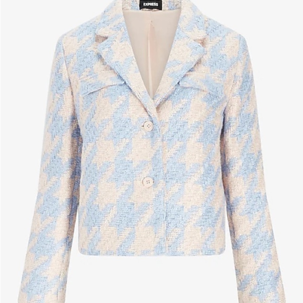 Express Houndstooth Boucle Jacket